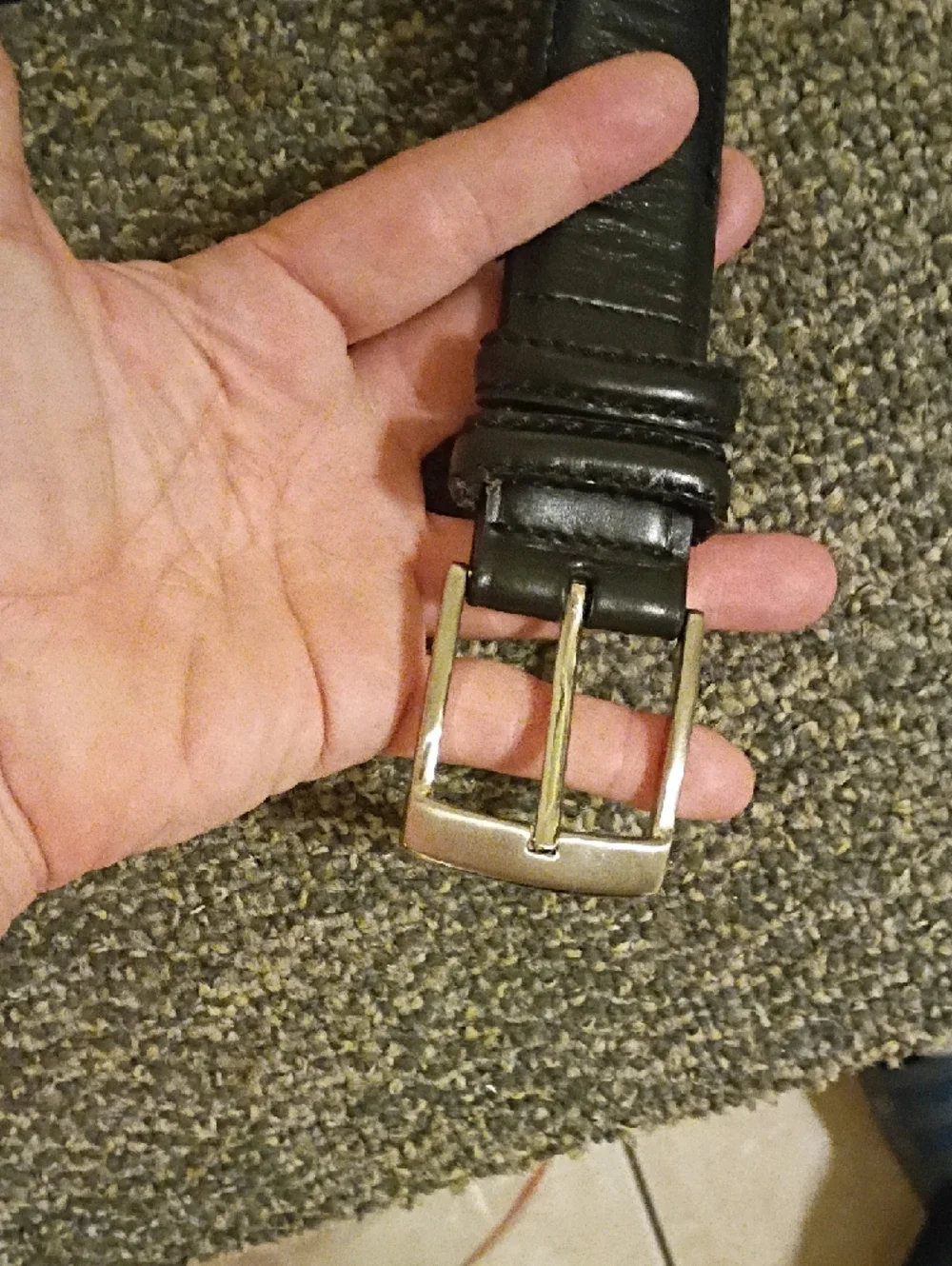 Men's Florsheim Classic Black Leather Belt Size 38